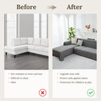 HOMERILLA 2 Piece Sectional Couch Cover for L Shape Sofa Dark Grey XL