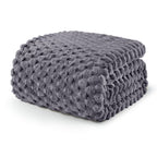 Exclusivo Mezcla 3D Fleece California King Blanket for Bed, Grey