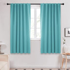 Deconovo Blackout Curtains Back Tab and Rod Pocket Curtains Insulated Thermal Room Darkening Drapes for Living Room 52Wx63L Inch Teal 2 Panels