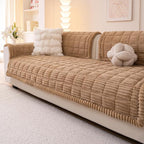 Couch Cover for Dogs Washable, Fuzzy Pet Couch Covers for 3 Cushion Sofa Pet Friendly, Non Slip Sofa Cover (Light Brown, 35" x 70.9"/90 x 180cm)