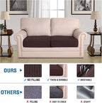 H.VERSAILTEX High Stretch Couch Cushion Covers,Chair Sofa Seat Slipcovers Couch Cushion Cover Stretch Furniture Protector for Kids, Pets(2 Packs Cushion Loveseat Covers, Chocolate)