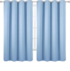 LEMOMO Sky Blue Blackout Curtains 66 x 63 Inch Length/Set of 2 Curtain Panels/Thermal Insulated Room Darkening Blackout Curtains for Bedroom