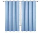 LEMOMO Sky Blue Blackout Curtains 66 x 63 Inch Length/Set of 2 Curtain Panels/Thermal Insulated Room Darkening Blackout Curtains for Bedroom