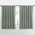 NICETOWN Window Curtains Blackout Drapes - Thermal Insulated Solid Rod Pocket Blackout Curtains/Draperies for Living Room (Sage Green, One Pair, 62 by 63-Inch)