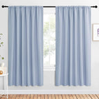 NICETOWN Bedroom Window Curtain Panels, Vintage Blue, 2 Panels, 62 in x 72 in (W x L), Window Treatment Thermal Insulated Rod Pocket Room Darkening Curtains/Drapes for Patio Door