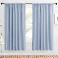 NICETOWN Bedroom Window Curtain Panels, Vintage Blue, 2 Panels, 62 in x 72 in (W x L), Window Treatment Thermal Insulated Rod Pocket Room Darkening Curtains/Drapes for Patio Door