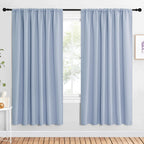 NICETOWN Bedroom Window Curtain Panels, Vintage Blue, 2 Panels, 62 in x 72 in (W x L), Window Treatment Thermal Insulated Rod Pocket Room Darkening Curtains/Drapes for Patio Door
