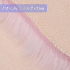duduta Pink Faux Sheepskin Runner Rugs 2x6 ft, Fluffy Shag Bedroom Rug Fur Couch Sofa Covers Washable