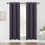 NICETOWN Blackout Window Curtains 70" L, 2 Panels, 34 inch, Greyish Purple, Grommet Top Room Darkening Thermal Insulated Vertical Window Drapes Modern for Flat/Apartment