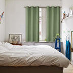 BGment Short Curtains for Small Window 54 Inch Long - Grass Green 2 Panels