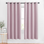NICETOWN Kitchen Room Darkening Curtains and Drapes - Triple Weave Energy Saving Thermal Insulated Solid Grommet Room Darkening Panels for Patio (1 Pair, 46 inches by 72 Inch, Baby Pink)
