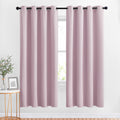NICETOWN Bedroom Curtains Room Darkening Draperies - Home Fashion Microfiber Thermal Insulated Solid Grommet Curtains for Kitchen (Lavender Pink, 1 Pair, 52 inches Wide by 72 inches Long)