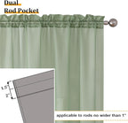 Aiyufeng 2 Pack: Basic Sage Green Sheer Curtain Drapes for Living Room 84 Inch Length 2 Panels, Light Filtering Voile Drapes for Bedroom, Patio, Sliding Door, Each 59" W x 84" L, Sage Green