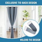 H.VERSAILTEX Doorway Curtain Blackout Closet Door Curtain Room Divider Window Treatment Curtain for Bedroom Thermal Insulated Privacy Drape Soundproof Grommet, 42 x 80 inches, 1 Panel, Stone Blue