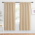NICETOWN Kitchen Room Darkening Curtains - Panel Home Fashion Thermal Insulated Solid Rod Pocket Curtains for Window(Biscotti Beige, 1 Pair, 42 inches Wide by 72 inches Long)
