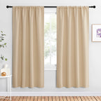 NICETOWN Kitchen Room Darkening Curtains - Panel Home Fashion Thermal Insulated Solid Rod Pocket Curtains for Window(Biscotti Beige, 1 Pair, 42 inches Wide by 72 inches Long)
