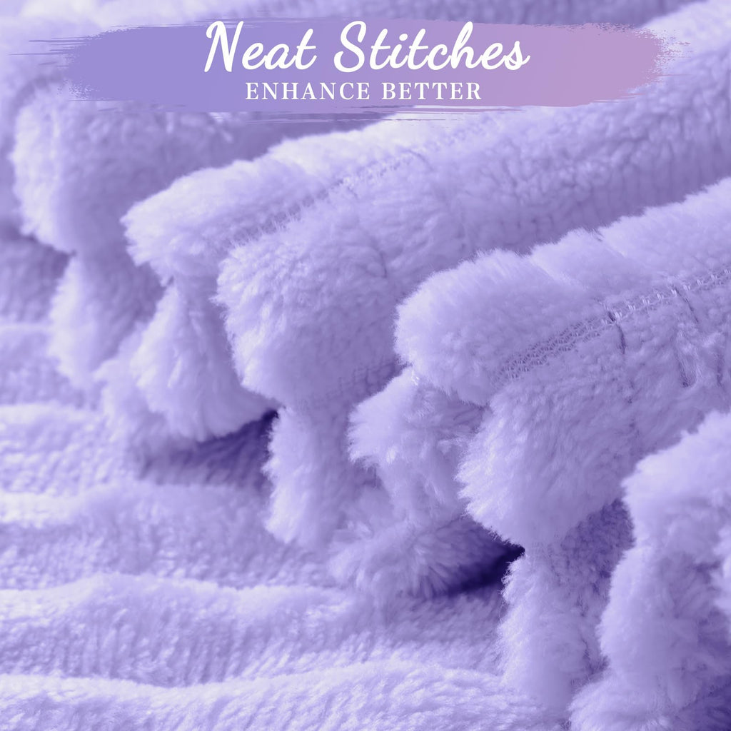 Buryeah 12 Pcs Flannel Throw Blanket Bulk 50 x 60 in Sleepover Blanket Outdoor Wedding Throw Lightweight, Oeko-tex Standard 100 Certified for Sofa Homeless Gifts (Purple Series)