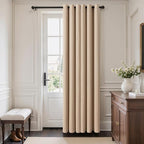 MIULEE Blackout Door Curtain Set of 2, 34 x 80 Inch Beige Thermal Insulated Room Divider Drapes with Grommet Top for Privacy Cover, Living Room, Bedroom, Closet & Temporary Doorway