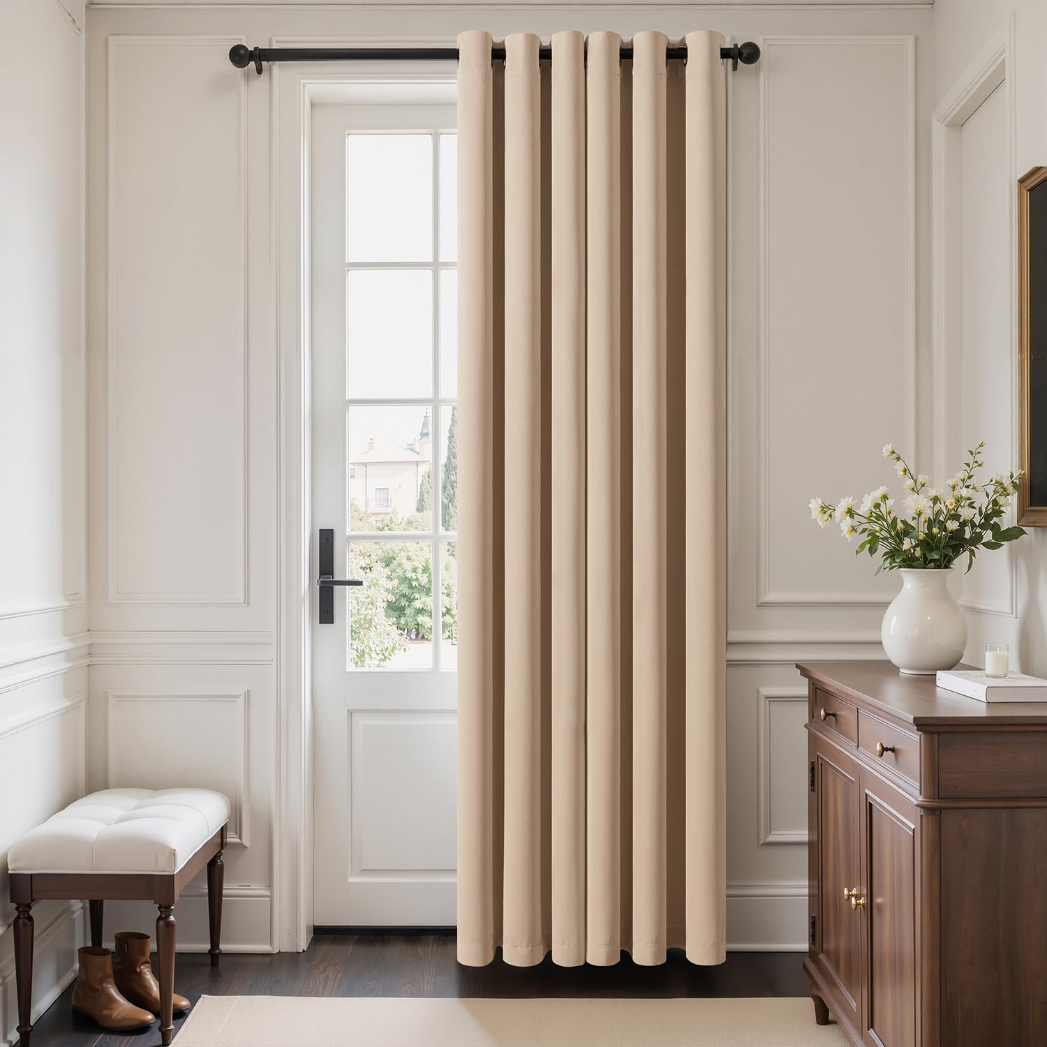 MIULEE Closet Curtain for Open Closet Without Door Grommet Top 34x80 Inches
