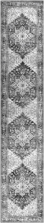 Yamaziot Washable Runner Rug, 2x10 Non-Slip Boho Vintage Hallway Rug Runner with Rubber Backing, Stain Resistant & Distressed Carpet Runner for Bedroom, Kitchen, Laundry, Entrance