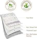 Nakagishi Area Rugs 8x10 Living Room: Washable Boho Large Neutral Soft Farmhouse Rug Stain Resistant Modern Geometric Non Slip Indoor Floor Carpet for Bedroom Nursery Kids Playroom Office- Gray White