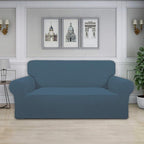 Easy-Going Stretch Oversized Loveseat Slipcover 1-Piece Sofa Cover Furniture Protector Couch Soft with Elastic Bottom for Kids Polyester Spandex Jacquard Fabric Small Checks Bluestone