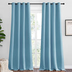 NICETOWN Teal Blue Blackout Curtains 120 inches Length for Living Room, 2 Panels, 55" Wide, Thermal Insulated Long Drapes for Large Window