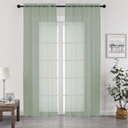 Chyhomenyc Living Room Sheer Curtains 96 Length 2 Panels Set for French Door, Gorgeous Window Decoration for Wedding & Party & Backdrop & Canopy, Sage Green, Each 42Wx96L in, 8 Feet