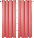 LEMOMO Blackout Curtains 66 x 95 inch/Coral Curtains Set of 2 Panels/Thermal Insulated Room Darkening Bedroom Curtains
