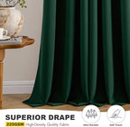 MIULEE Blackout Curtains for Bedroom 2 Panel 40 x 45 Inch Long Hunter Green