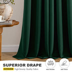 MIULEE Blackout Curtains for Bedroom 2 Panel 40 x 72 Inch Long Hunter Green