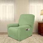 PureFit Super Stretch Recliner Cover Sofa Couch Cover with Pocket – Non Slip Soft Sofa Slipcover, Washable Spandex Reclining Furniture Protector for Kids, Pets (Recliner, Sage Green)
