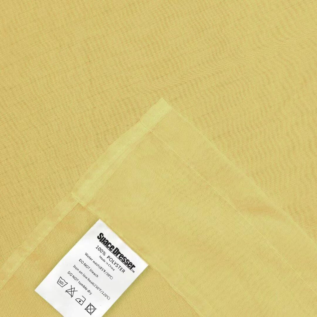 SpaceDresser Sheer Voile Window Treatment Rod Pocket Curtain Panels for Kitchen Bedroom Living Room Drapes Sunlight Filtering Privacy Semi Home Decor Assorted Colors Sizes (Yellow, 52 W x 72 L)
