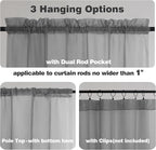 Chyhomenyc Charcoal Grey Sheer Curtains 78 Inches Long 2 Panels Set for Living Room, Light Filtering Voile Lightweight Bedroom Curtains, Rod Pocket Solid Window Treatment Drapes, Each 42W x 78L