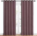 NICETOWN Room Darkening Draperies Window Curtain Panels, Dry Rose, 2 Panels, W60 x L84 -inch, Thermal Insulated Grommet Room Darkening Curtains for Bedroom