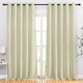 NICETOWN Room Darkening Window Curtains 90 inch Length - Thermal Insulated Grommet Light Blocking Solid Curtain Drapes for Bedroom/Living Room (Beige, Set of 2, 66" Wide Per Panel)