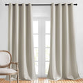NICETOWN Bedroom Blackout Curtains & Drapes - Triple Weave Energy Saving Thermal Insulated Solid Grommet Sound Reducing Window Panels for Living Room, 1 Pair, Natural, W52 x L95
