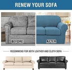 H.VERSAILTEX 4 Piece Stretch Sofa Covers for 3 Cushion Couch Covers for Living Room Furniture Slipcovers (Base Cover Plus 3 Seat Cushion Covers) Upgraded Thicker Jacquard Fabric (XL Sofa, Dusty Blue)