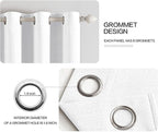 MIULEE 100% Blackout Linen Textured Curtains for Bedroom Solid Thermal Insulated Bright White Grommet Room Darkening Curtains & Drapes Luxury Decor for Living Room Nursery 52 x 96 Inch (2 Panels)