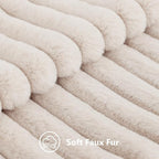 decorUhome Fall Faux Fur Throw Pillow Covers 18x18 Set of 2 Beige