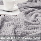 Exclusivo Mezcla Fleece Bed Blanket Twin Size, Super Soft and Warm Blankets for Couch, Sofa and Bed Waffle Textured, Cozy, Fuzzy and Lightweight (Light Grey, 60x80 inches)