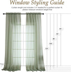 OVZME Sage Green Sheer Curtains 120 Inches Long 2 Panels Set, 59 Inch Extra Wide Soft Airy Lightweight Sheer Curtains for Living Room, Farmhouse Voile Filmy Rod Pocket Drapes, 59Wx120L Inches