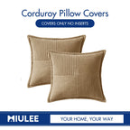 MIULEE Decorative Throw Pillow Covers for Couch 16x16 Inch Khaki 2 Pack