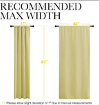 NICETOWN Paler Yellow Blackout Curtains 63 inches Long for Living Room, Darkening Window Curtain Panels, Easy-Care Solid Thermal Insulated Draperies/Drapes for Daughter Room