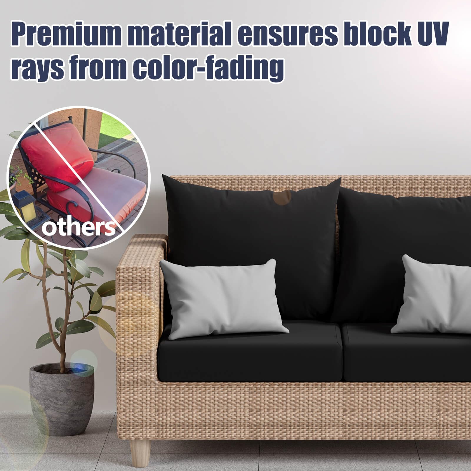 8Pcs Outdoor Cushion Covers, Stretch Patio Furniture Couch Chair Slipcovers