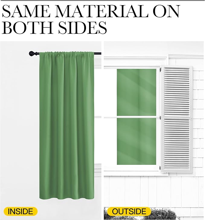 NICETOWN Blackout Curtains for Bedroom, Blackout Curtain Panels, Froest Green, 1 Pair, 70 by 63-inch, Window Treatment Energy Saving Thermal Insulated Solid Rod Pocket Blackout Drapes/Draperies