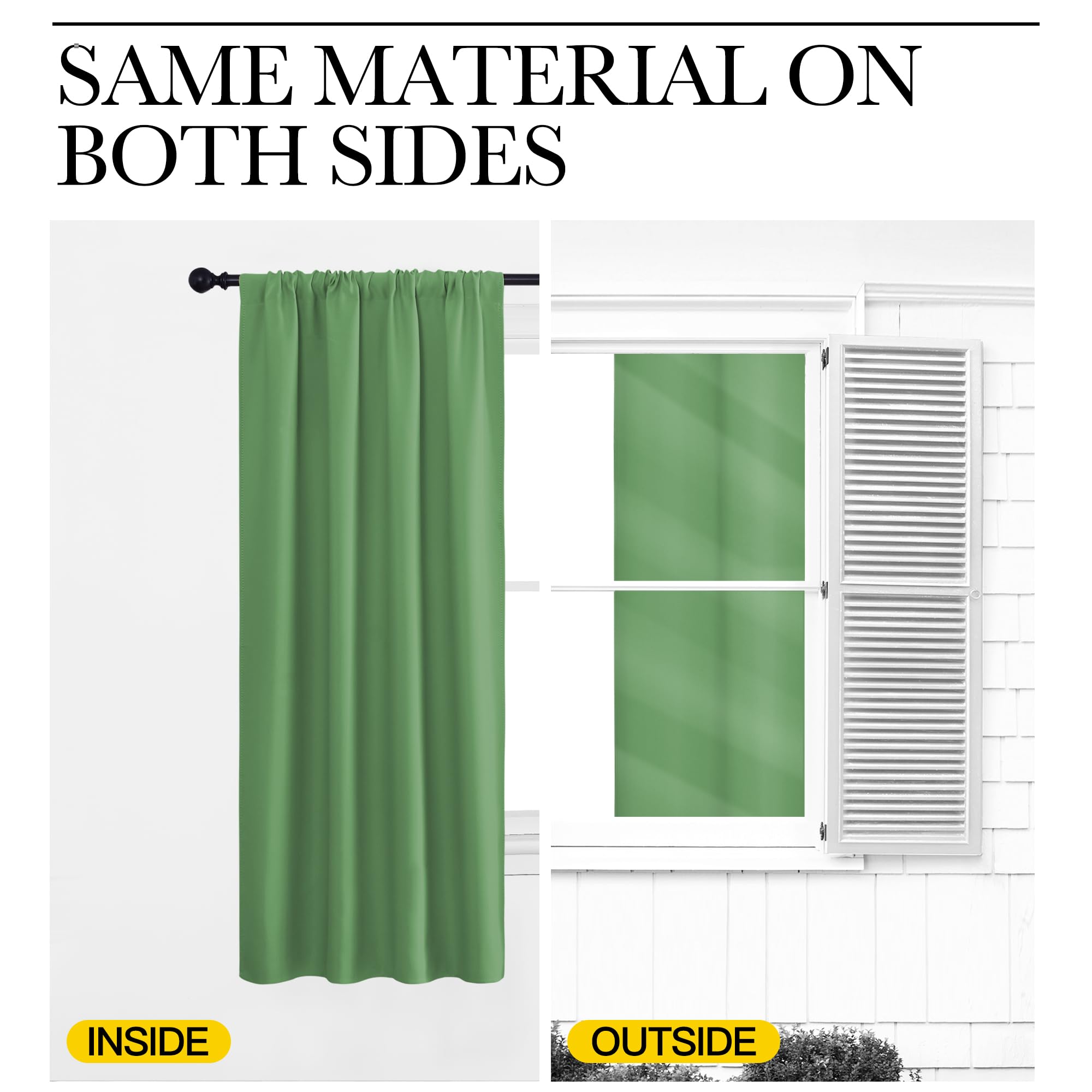 NICETOWN Blackout Curtains for Living Curtains, Froest Green, 1 Pair, 34-inch W x 84-inch L, Home Decorations Thermal Insulated Solid Pole Top Blackout Drapes for Living Room