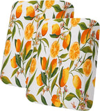 hyha Printed Couch Cushion Covers, Floral Sofa Covers Washable for 2 Cushion Couch, Stretch Pattern Outdoor Cushion Covers for Patio Furniture with Elastic Bottom(2 Packs, Lemon)