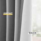 Yakamok 100% Blackout Curtain Panels 84 inches Cold and Light Blocking Drapes for Nursery, 2 Thick Layers Thermal Insulated Draperies (2 Pieces, 50 Wide Each Panel, Dove Grey/White Backing)