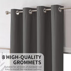 Joydeco Dark Grey Blackout Curtains 63 Inch Length for Bedroom, Grommet Thermal Insulated Curtains 63 Inch Length for Livingroom, Solid Polyester Room Darkening Drapes 63 Inches Long